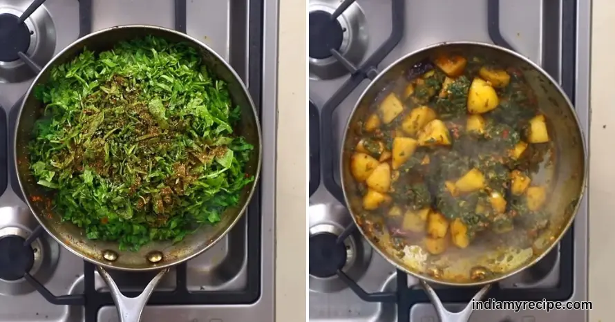 Palak Aloo Recipe in Hindi