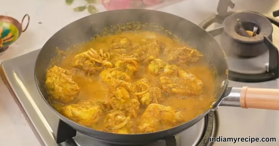 Zero Oil Chicken Curry Recipe in Hindi