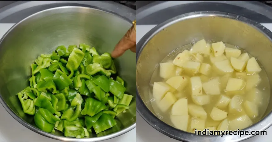 Aloo Shimla Mirch Ki Sabji in Hindi